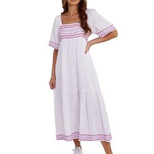 ❤️Aspiga Embroidered Organic Cotton Dress
